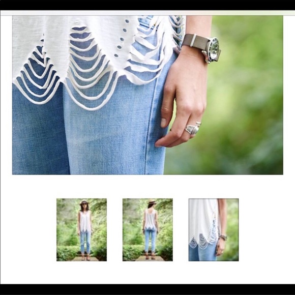 Anthropologie Pepin- Echo CutOut Tank White Xs NWT - Picture 3 of 5